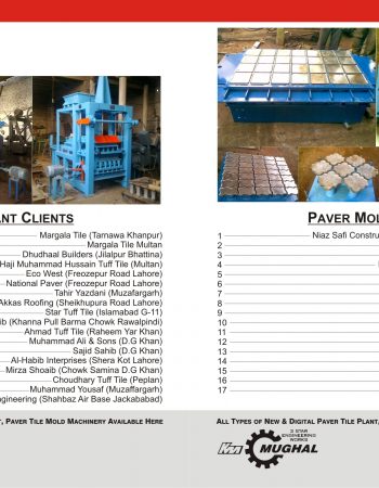 paver tiles and tuff tiles making machinery
