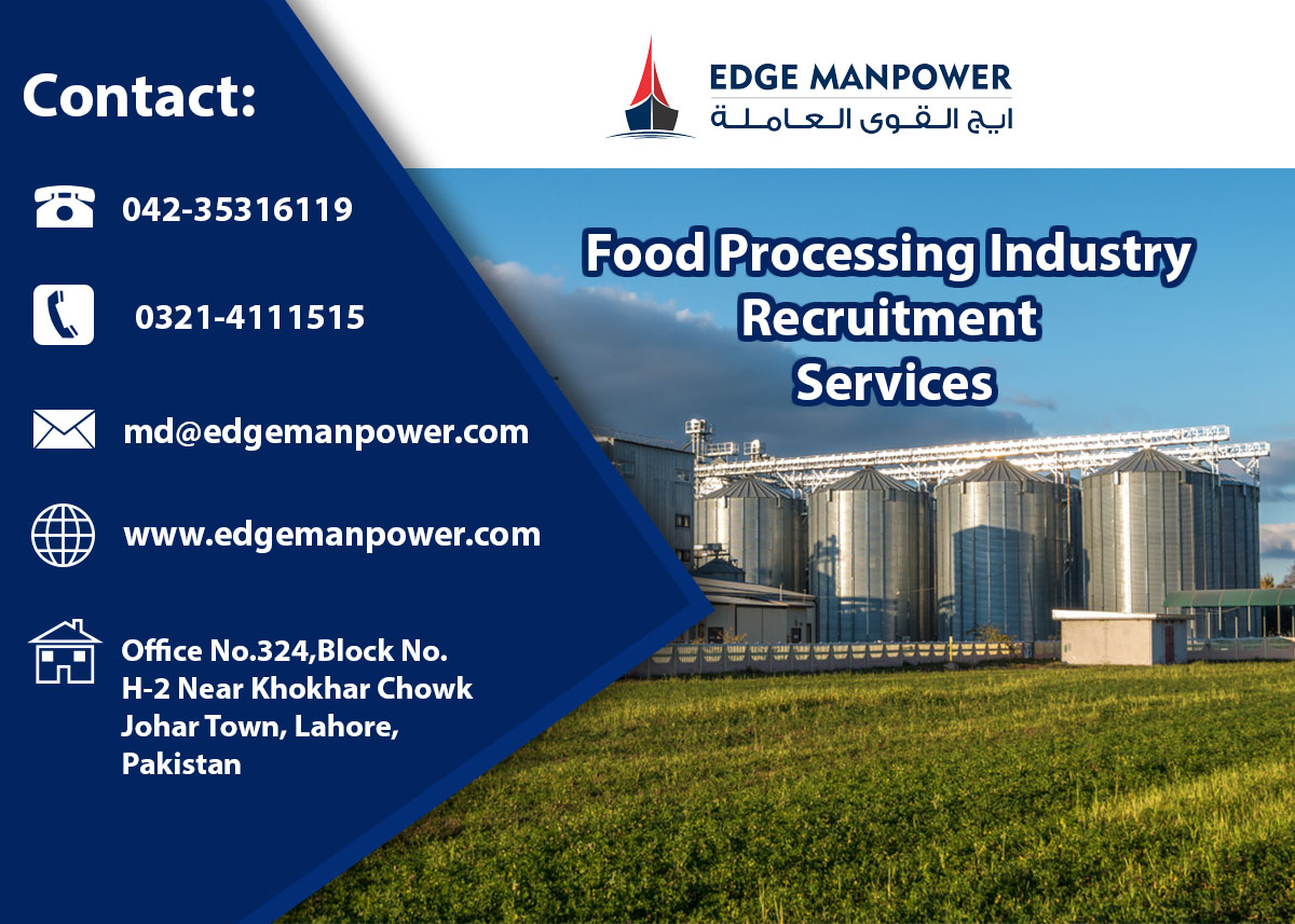 Food Processing Industry recruitment services | Pakistan Places